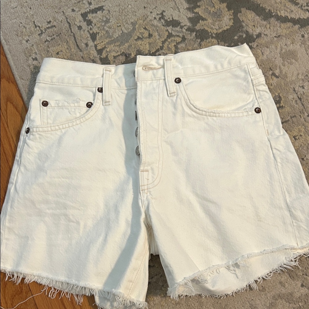 Agolde Off-White Jean Shorts